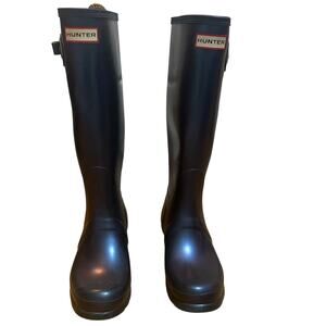 Hunter Iridescent/Oil Slick Tall Rain Boots Size 7